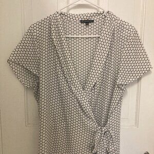 Womens Lightweight Geometric Wrap Work Blouse